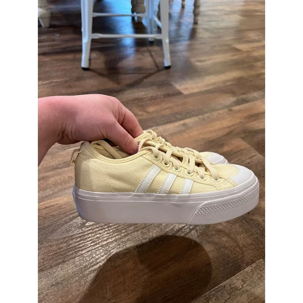 Adidas Nizza Platform GZ8856 Yellow White Sneakers Shoes Women's Size 6
